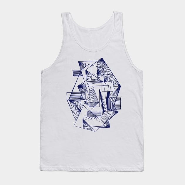 Blue Geometric abstract modern Tank Top by carolsalazar